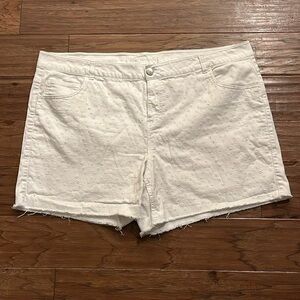 Lane Bryant White Eyelet Shorts Size 26